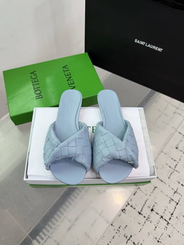 bottega Venetabv Blink Series Knotted Braided Flat Slippers Ins Xiaohongshu H