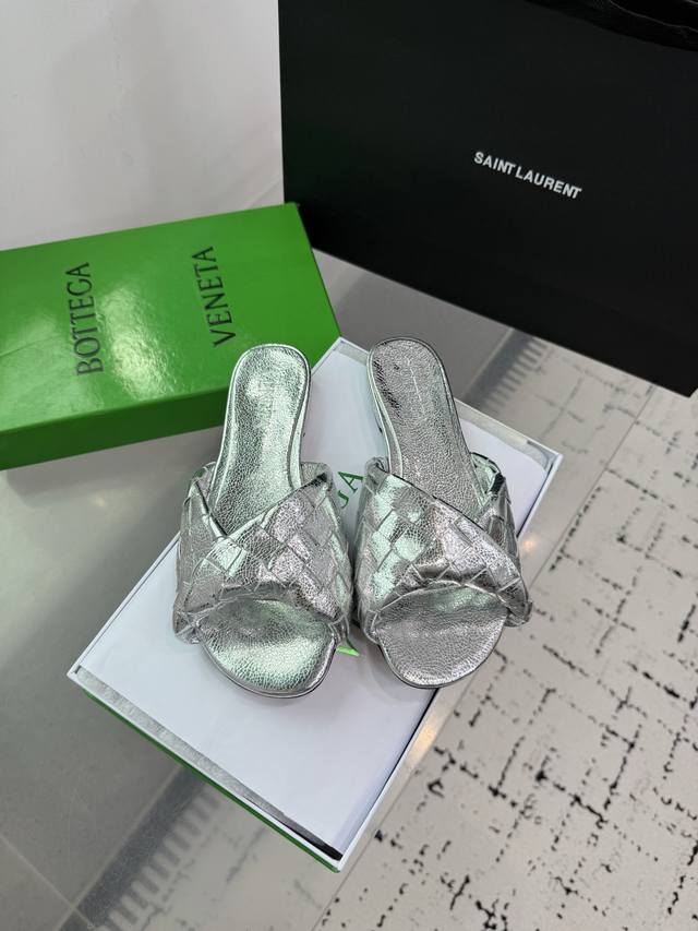 bottega Venetabv Blink Series Knotted Braided Strap Flat Slippers Ins Xiaohon