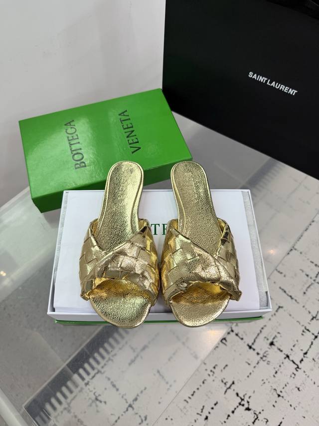 bottega Venetabv Blink Series Knotted Braided Flat Slippers Ins Many Internet