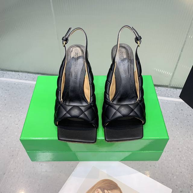 bottega Venetabv Square-Toed Fish-Mouth Sandals With High Elasticity And Comf