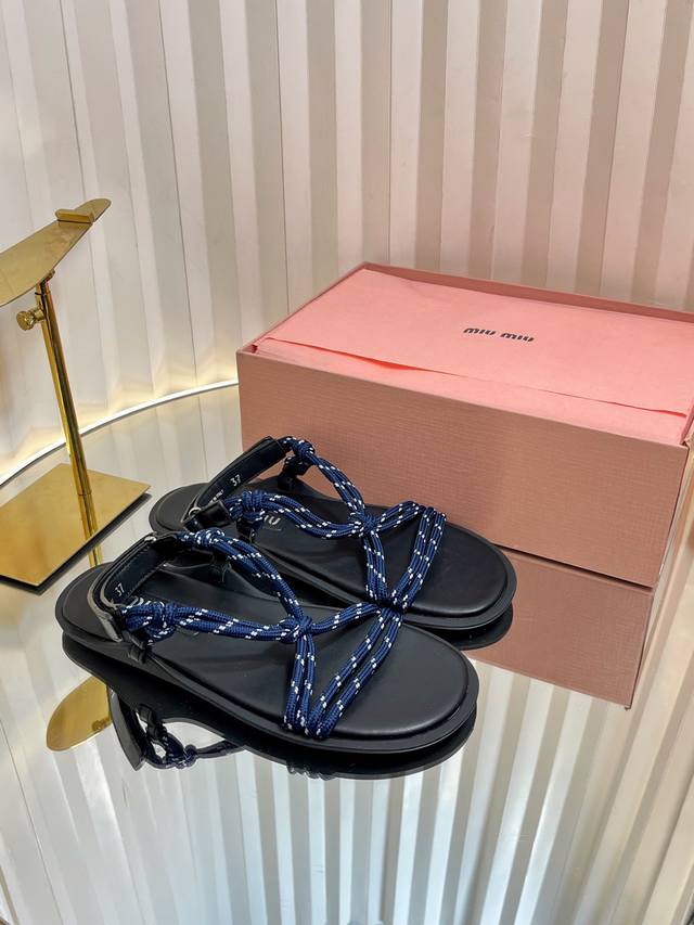 miumiu Miu Miu 25Cc Hemp Rope Braided Sexy Sandals The World's Most Popular T