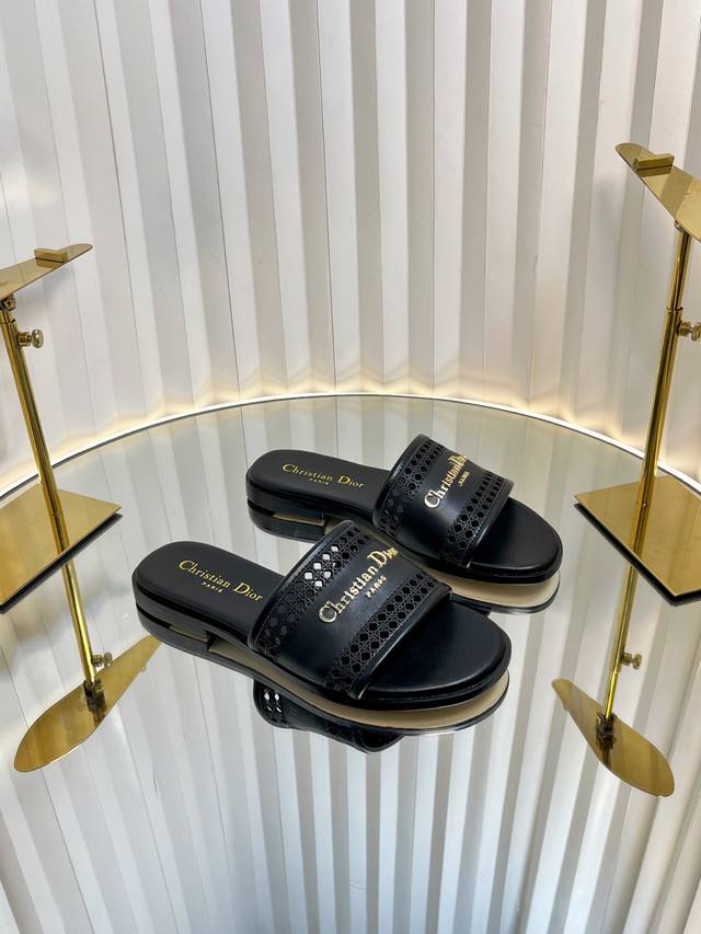 dio* 25 Dior Leather Perforated Letter Slides This Dway Cotton Slide Is A Cla