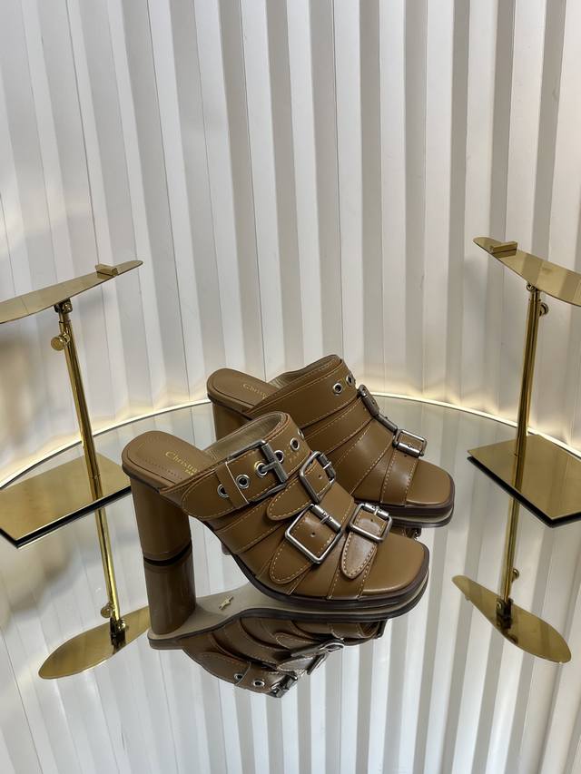 Dior 2025 Spring And Summer New D-Avenue Series High-Heeled Colorblock Roman Sty