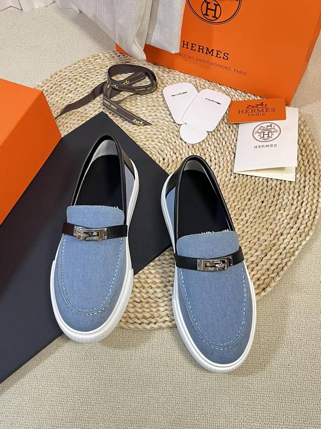 Factory Men's Size +10 Couple's Style Herm*S Kelly Buckle Casual Loafer Slip-On