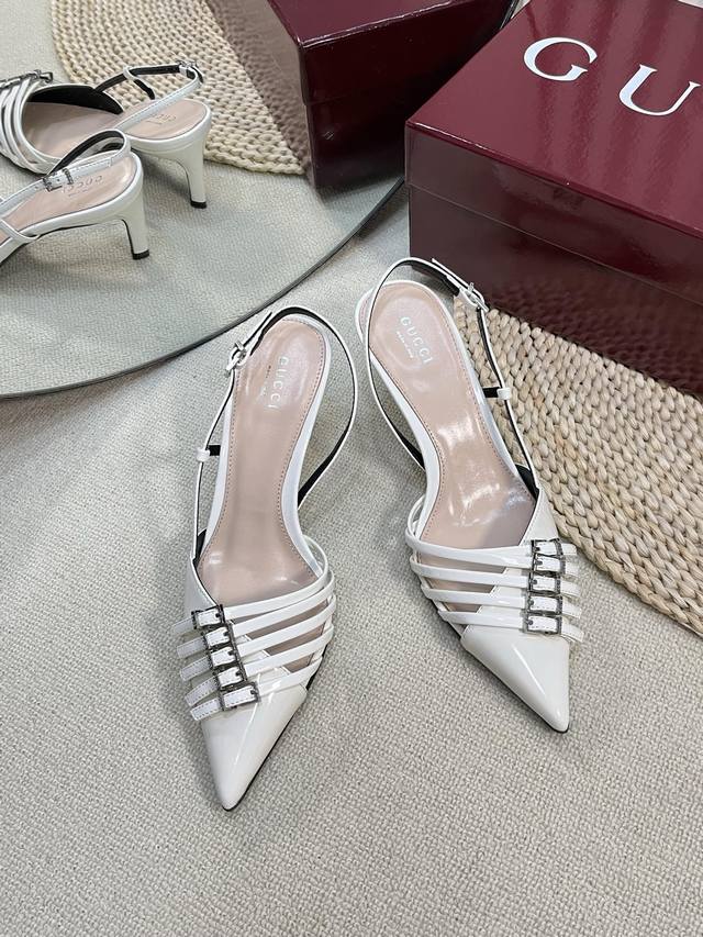 gucci 24Ss Spring And Summer New G-Style Pointed Hollow Half-V Series Classic