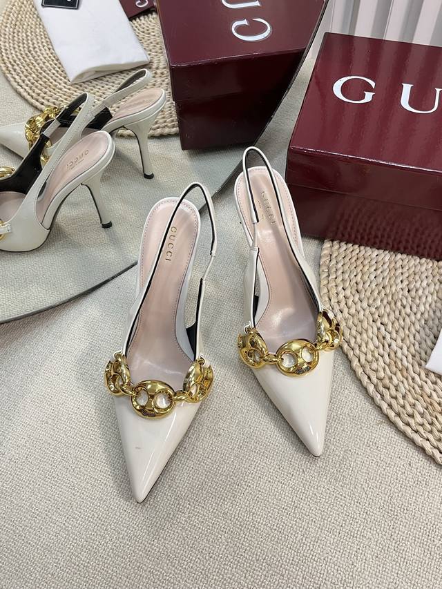gucci 24Ss New G-Style Pointed Toe New Round Buckle Series Classic Reappearan
