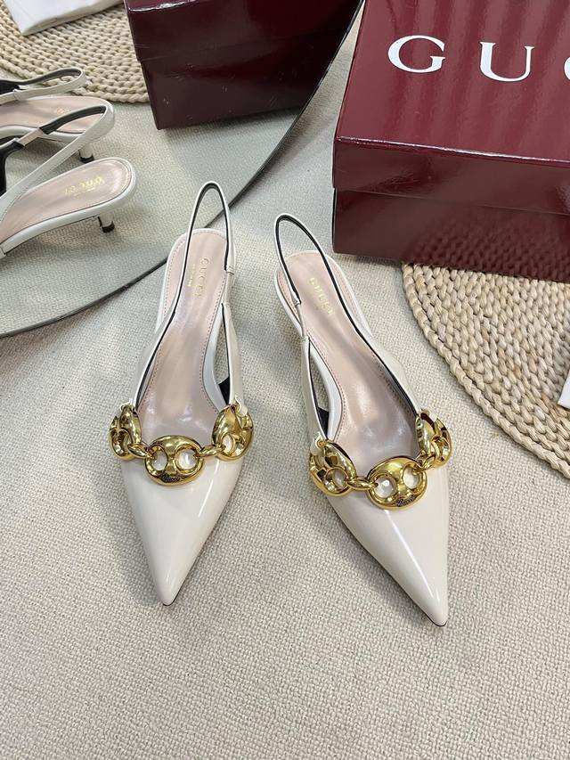 gucci 24Ss New G-Style Pointed Toe New Round Buckle Series Classic Reappearan