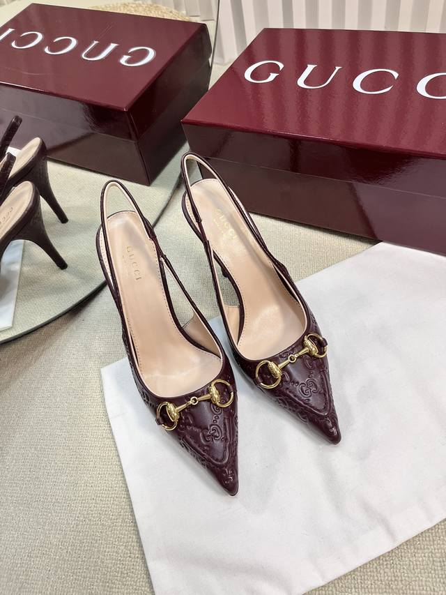 gucci 24Ss Spring And Summer New G-Style Pointed Horsebit V-Shaped Series Cla