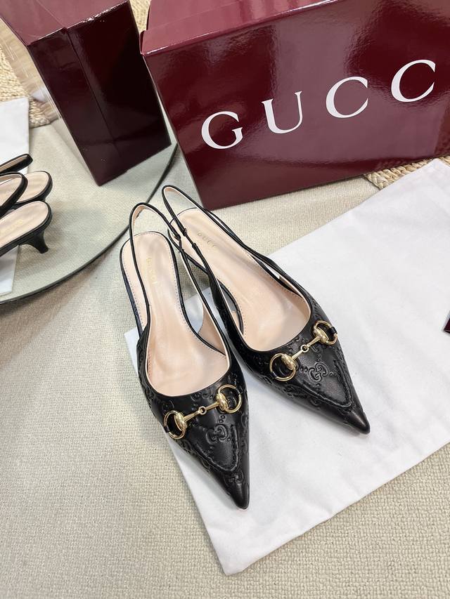gucci 24Ss Spring And Summer New G-Style Pointed Horsebit V-Shaped Series Cla