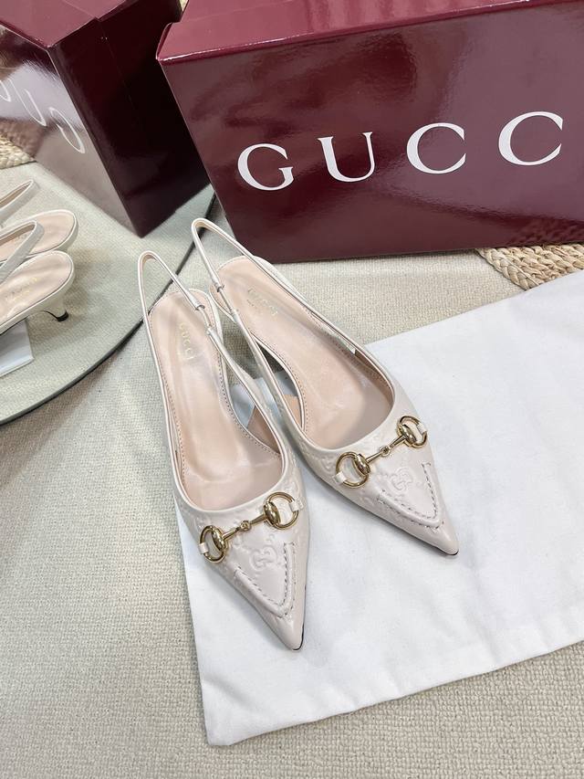 gucci 24Ss Spring And Summer New G-Style Pointed Horsebit V-Shaped Series Cla