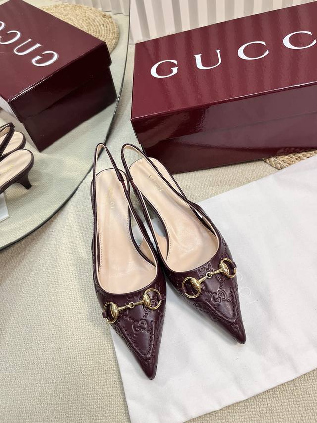 gucci 24Ss Spring And Summer New G-Style Pointed Horsebit V-Shaped Series Cla