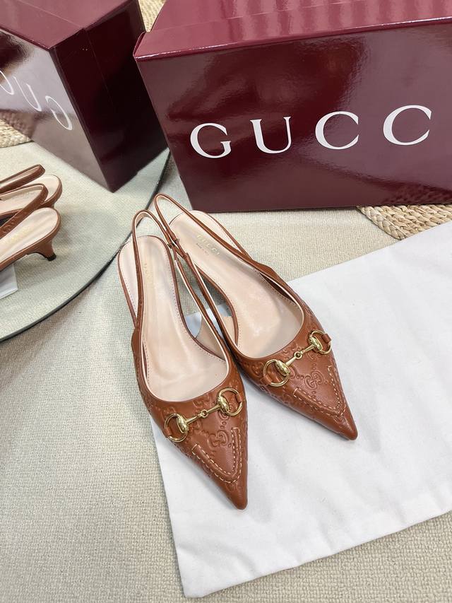 gucci 24Ss Spring And Summer New G-Style Pointed Horsebit V-Shaped Series Cla