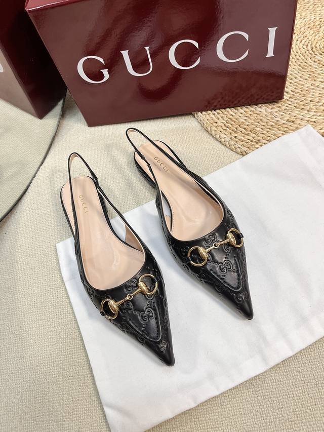gucci 24Ss Spring And Summer New G-Style Pointed Horsebit V-Shaped Series Cla