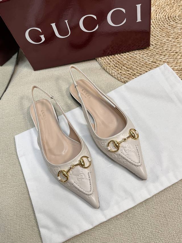 gucci 24Ss Spring And Summer New G-Style Pointed Horsebit V-Shaped Series Cla