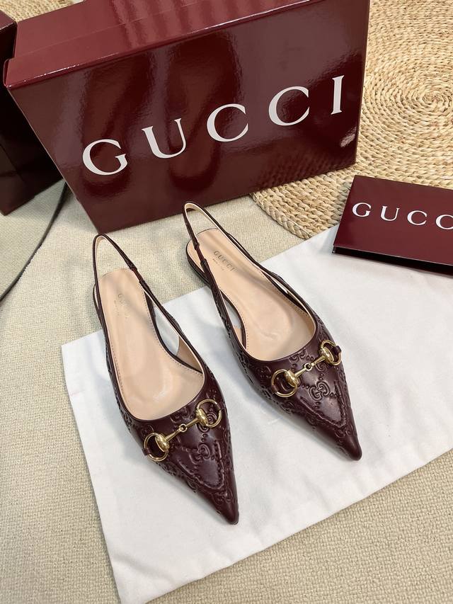 gucci 24Ss Spring And Summer New G-Style Pointed Horsebit V-Shaped Series Cla