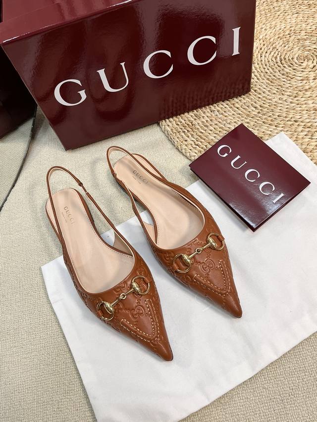 gucci 24Ss Spring And Summer New G-Style Pointed Horsebit V-Shaped Series Cla