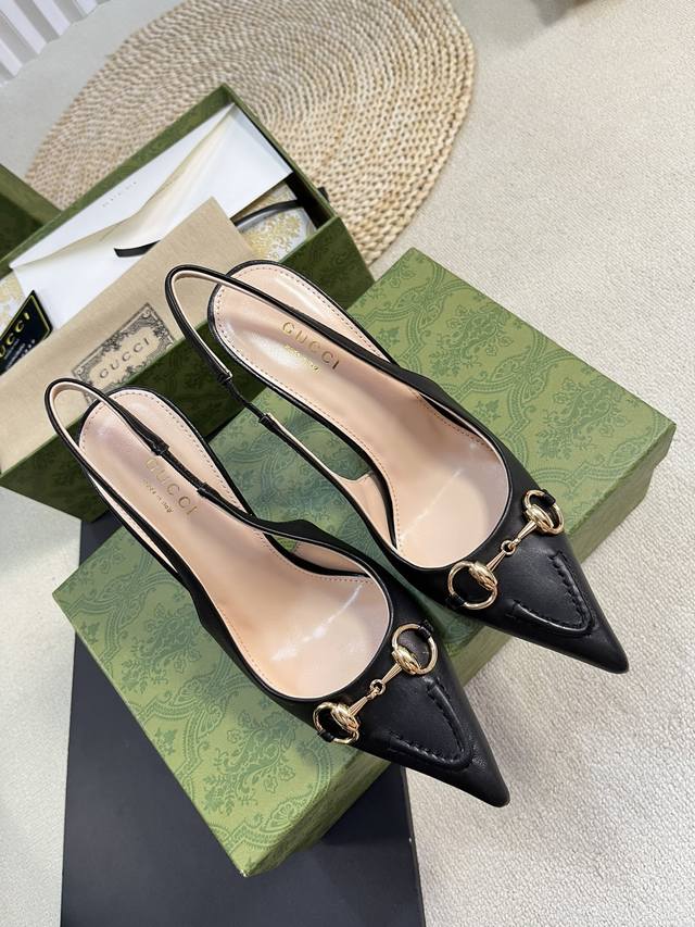 gucci 24Ss Spring And Summer New G-Style Pointed Horsebit V-Shaped Series Cla