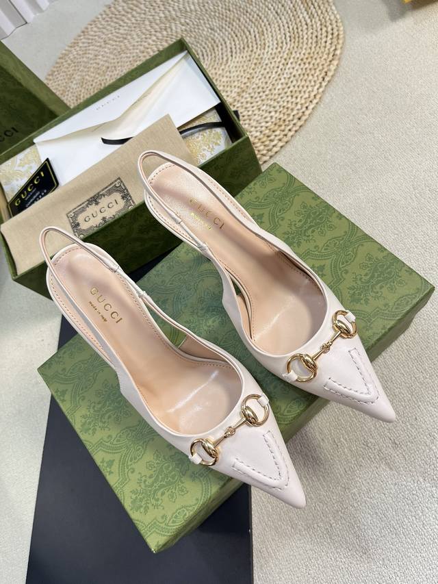 gucci 24Ss Spring And Summer New G-Style Pointed Horsebit V-Shaped Series Cla