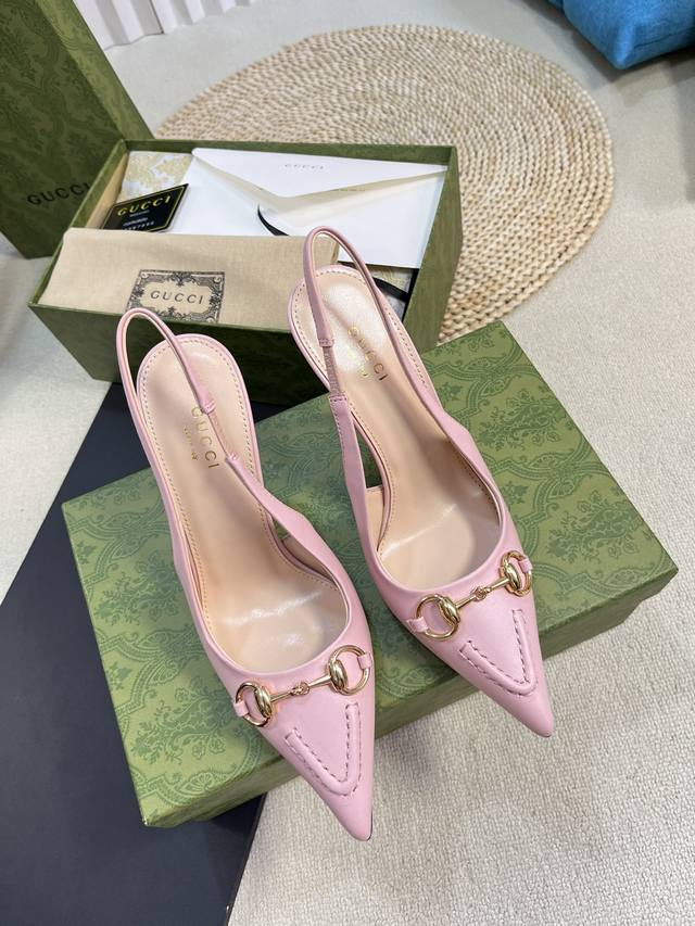 gucci 24Ss Spring And Summer New G-Style Pointed Horsebit V-Shaped Series Cla