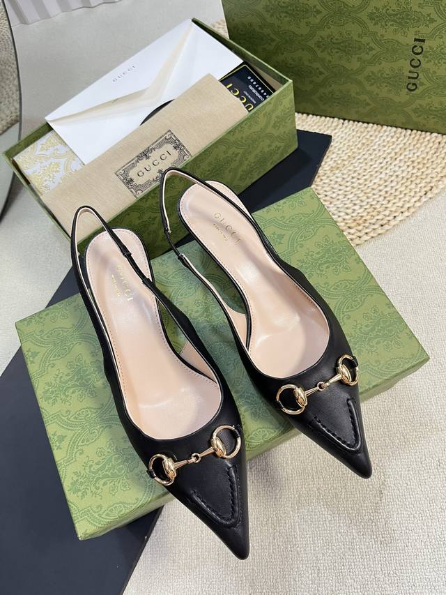 gucci 24Ss Spring And Summer New G-Style Pointed Horsebit V-Shaped Series Cla