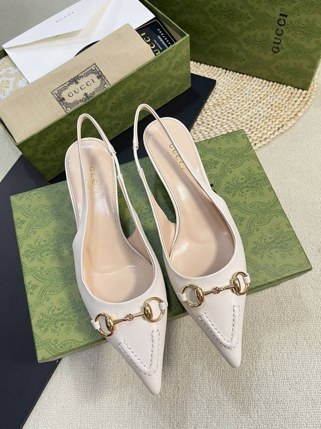 gucci 24Ss Spring And Summer New G-Style Pointed Horsebit V-Shaped Series Cla