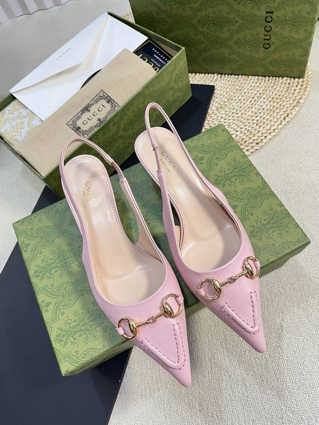 gucci 24Ss Spring And Summer New G-Style Pointed Horsebit V-Shaped Series Cla