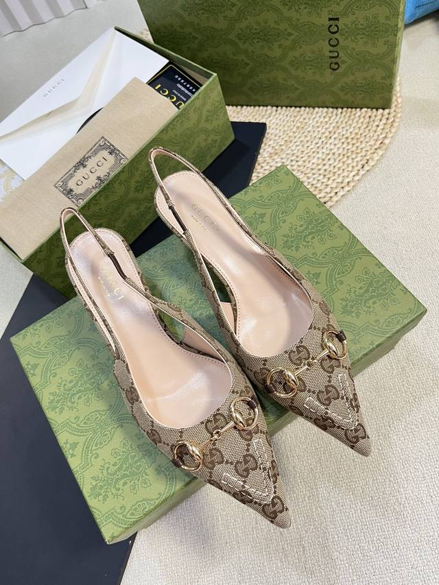 gucci 24Ss Spring And Summer New G-Style Pointed Horsebit V-Shaped Series Cla