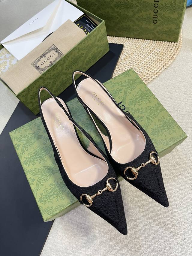 gucci 24Ss Spring And Summer New G-Style Pointed Horsebit V-Shaped Series Cla