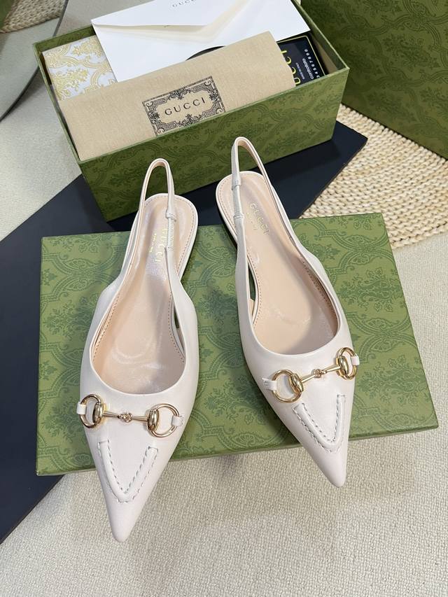 gucci 24Ss Spring And Summer New G-Style Pointed Horsebit V-Shaped Series Cla
