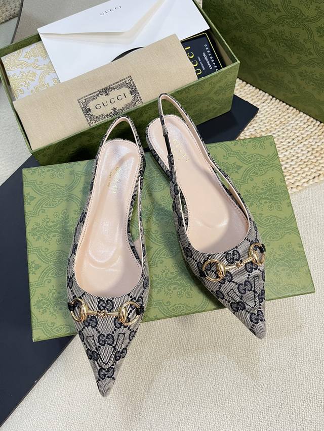 gucci 24Ss Spring And Summer New G-Style Pointed Horsebit V-Shaped Series Cla