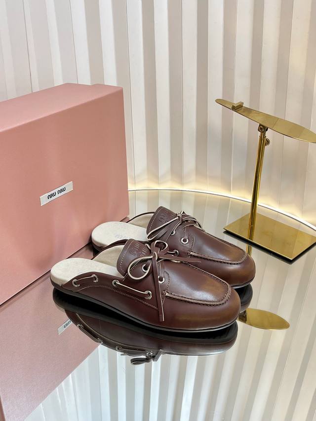 miu Mi*25Ss Soft Sole British Style Thick Sole Loafers Looks Good No Matter H