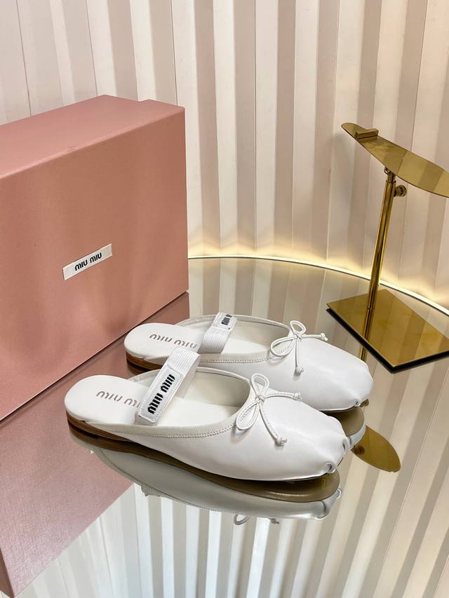 Purchasing-Level Miu Miu Fairy Ballet Flat-Bottomed Half-Slippers The Unique Des