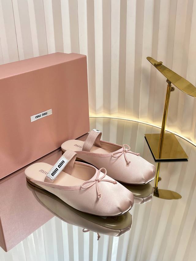 Purchasing-Level Miu Miu Fairy Ballet Flat-Bottomed Half-Slippers The Unique Des
