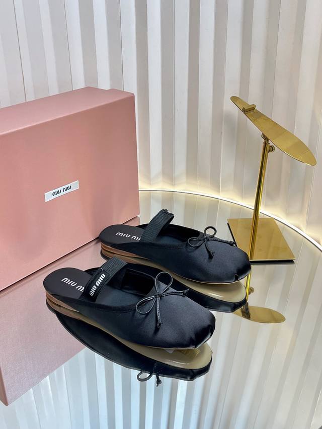 Purchasing-Level Miu Miu Fairy Ballet Flat-Bottomed Half-Slippers The Unique Des