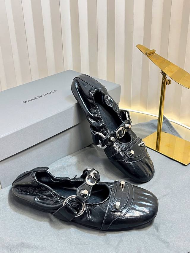 balenciaga Balenciaga 25 New Metal Rivet Ballet Flats This Pair Of Cagole Sli