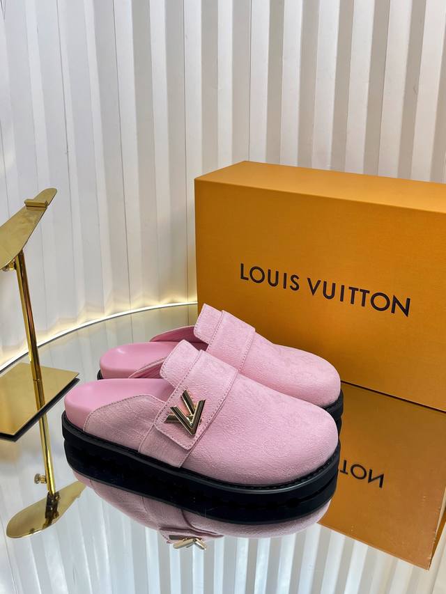 Factory Women's Size Men's Size Top Version Louis Vuitton Lv Baotou Slippers Don