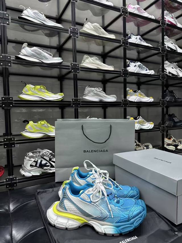 balencia*Bajia 3Xl Toe Spray Sports Shoes Fluorescent Yellow And Blue