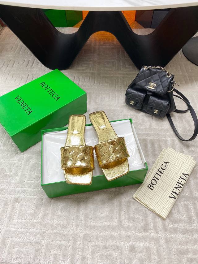 Factory Bv Parco Ladies Mule Slippers Series 15Mm Woven Single Shoes Genuine Lea