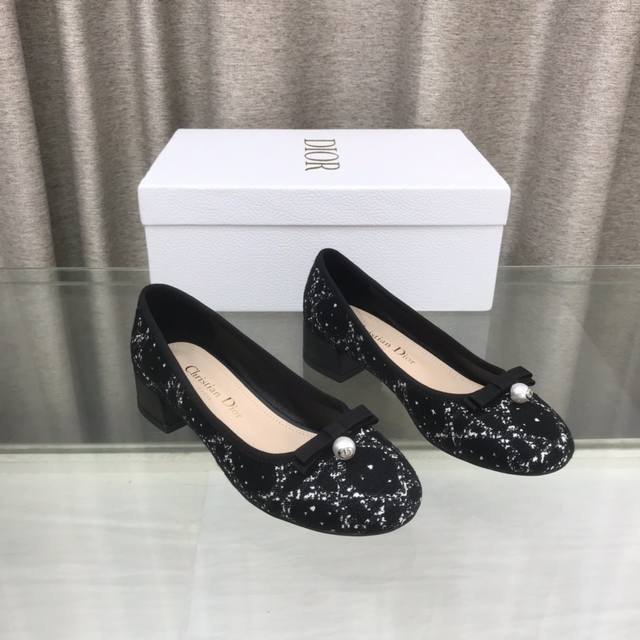 dior24Ss Early Spring New Pearl Ballet Shoes This Is A Quilted Cow Leather Ca