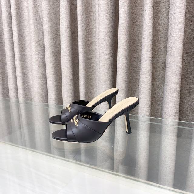dior My Dior 2025 Spring/Summer New Heeled Sandals With Metal Letter Buckle A