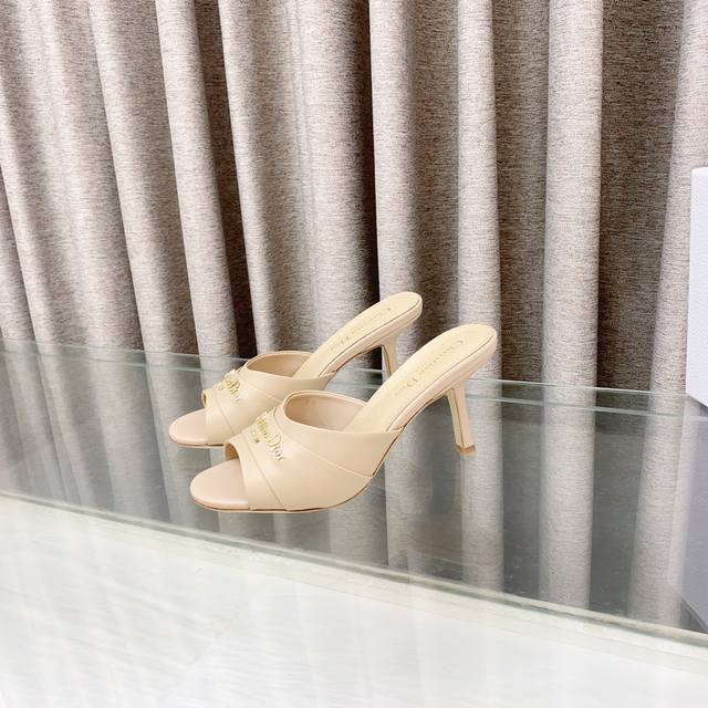 dior My Dior 2025 Spring/Summer New Heeled Sandals With Metal Letter Buckle A