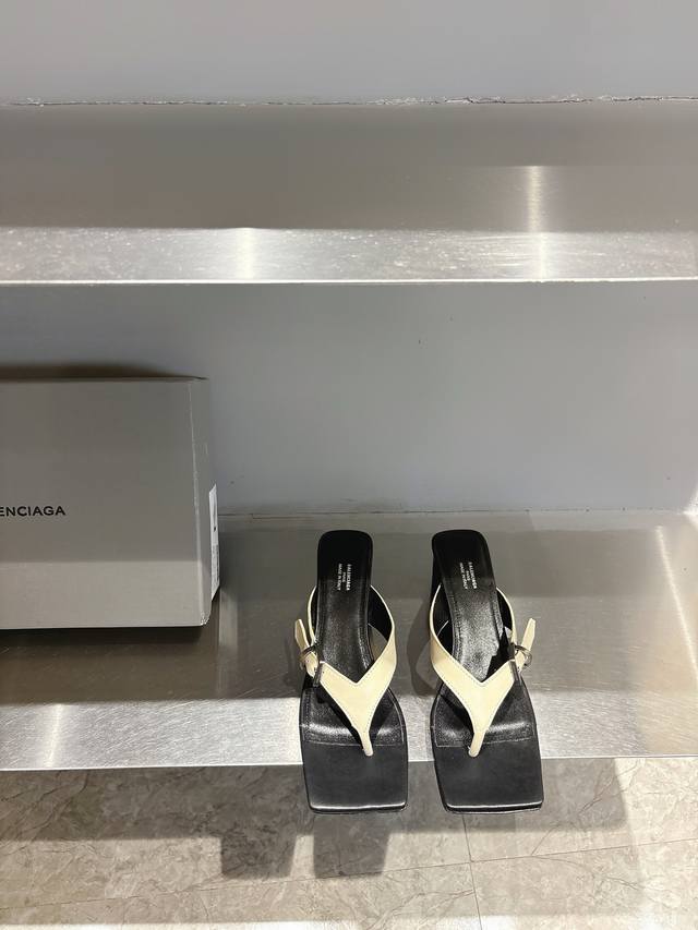 balenciaga Balenciaga High-Heeled Square-Toed Flip-Flops The Ultimate In Fash