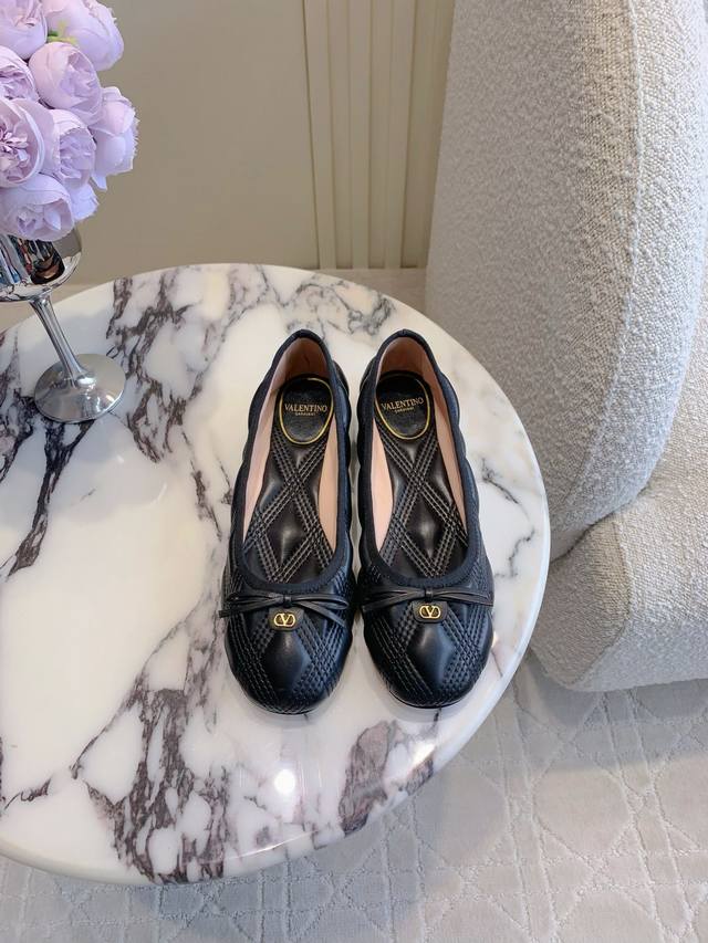 Factory Price P Valentin* New Bow Ballet Shoes, The Bow Element Is Sweet And Age