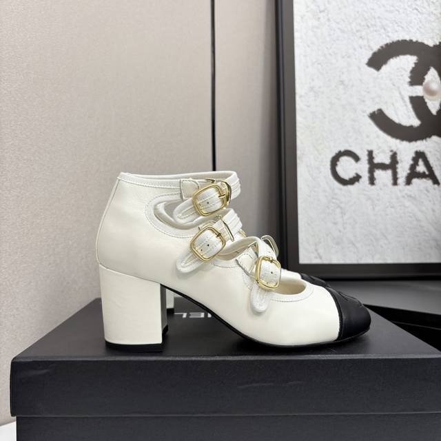 Chane 25 Mary Jane Ballet Shoes Catwalk Style Upper Fabric Original One-To-One S