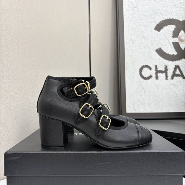 Chane 25 Mary Jane Ballet Shoes Catwalk Style Upper Fabric Original One-To-One S