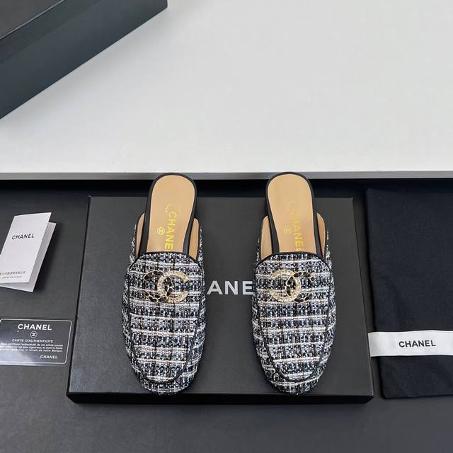 High Version Chanel Chanel Sandals Muller Half-Covered Slippers 2025 Spring And