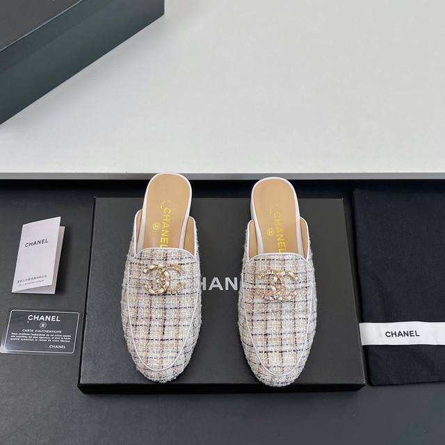 High Version Chanel Chanel Sandals Muller Half-Covered Slippers 2025 Spring And