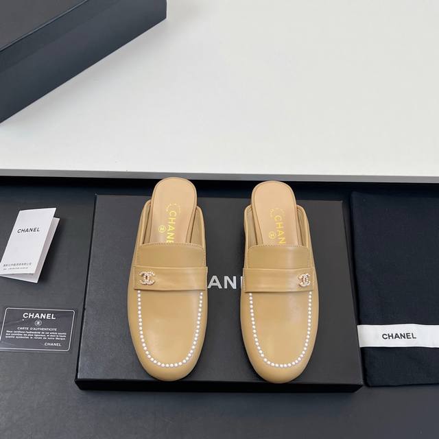 High Version Chanel Chanel Sandals Muller Half-Covered Slippers 2025 Spring And