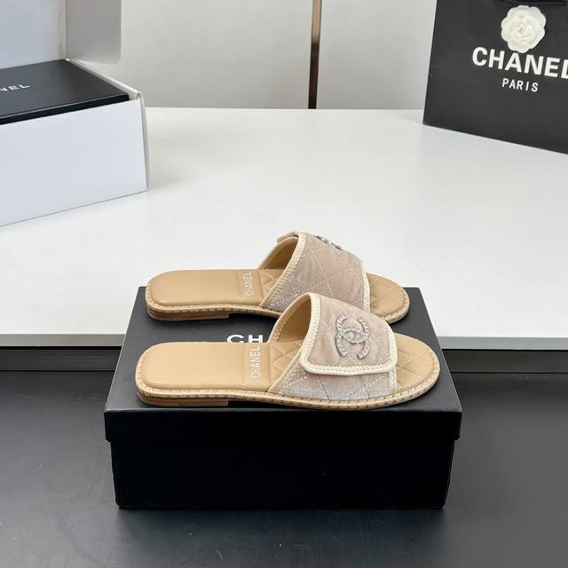 Factory Price High Version Velcro Diamond Buckle Sandals Chanel Chanel Slippers