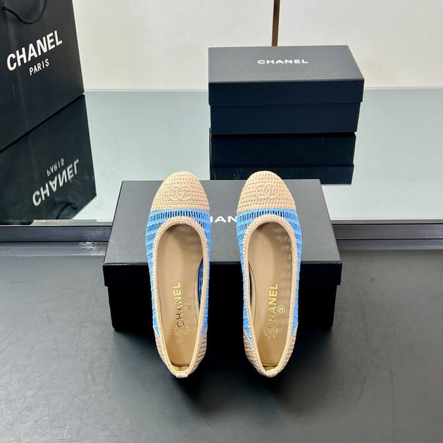 Main Model High Version 2025 New Chanel Tricot Hollow Ballet Flat Color Single S